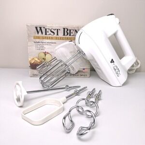 Vtg West Bend 10-speed Electric Hand Mixer 41018 Original Box Made In USA Tested